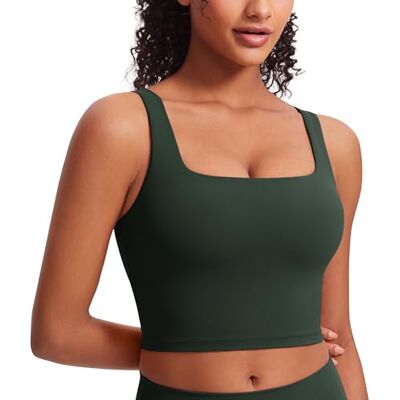 CRZ YOGA Butterluxe beha met vierkante hals, Legende groen 40 CRZ YOGA Butterluxe beha met vierkante hals, Legende groen 40