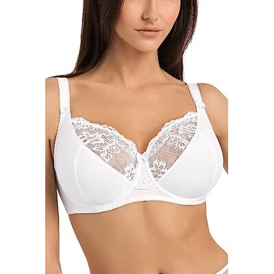 Teyli Katoenen damesbeha, beha, beha met verstelbare bandjes, beha met beugel met toevoeging van kant, plus size beha, lingerie Teyli Katoenen damesbeha, beha, beha met verstelbare bandjes, beha met beugel met toevoeging van kant, plus size beha, lingerie