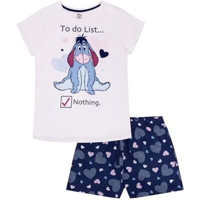 Disney Winnie the Pooh korte pyjamaset voor dames, 100% katoen, gelicentieerd, Kort wit. 40-42 Disney Winnie the Pooh korte pyjamaset voor dames, 100% katoen, gelicentieerd, Kort wit. 40-42