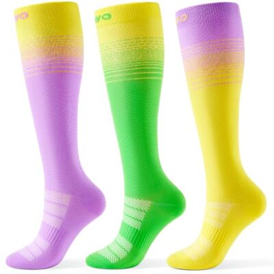 CAMBIVO Compressiekousen voor dames en heren, 6 paar, compressiekousen 8-15 mmHg, hoge sokken voor reizen, vliegtuig, bloedcirculatie, benen, hardlopen, sport, hardlopen, Veelkleurig, L-XL L-XL CAMBIVO Compressiekousen voor dames en heren, 6 paar, compressiekousen 8-15 mmHg, hoge sokken voor reizen, vliegtuig, bloedcirculatie, benen, hardlopen, sport, hardlopen, Veelkleurig, L-XL L-XL