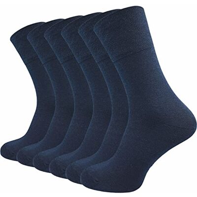GAWILO Elastische drukvrije sokken voor dames (6 paar) Diabetische sokken van katoen met extra brede rand met de hand gefestonneerde punt, Blauw 39-44 GAWILO Elastische drukvrije sokken voor dames (6 paar) Diabetische sokken van katoen met extra brede rand met de hand gefestonneerde punt, Blauw 39-44
