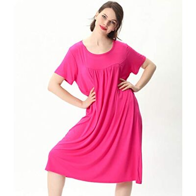 BANLUX Nachthemden voor dames Zomerjurk voor dames Grote maten Losse nachtkleding Comfortabel katoenen nachthemd Nachtjapon met korte mouwen voor dames 2XL 7XL BANLUX Nachthemden voor dames Zomerjurk voor dames Grote maten Losse nachtkleding Comfortabel katoenen nachthemd Nachtjapon met korte mouwen voor dames 2XL 7XL