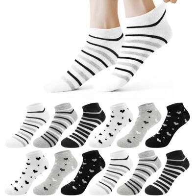 Libella Sportsokken voor dames, katoen, 12 paar, korte sokken, ademend, sokken voor meisjes, voor atletiek, wandelen, hardlopen, maat 35-38/39-42 35-40 Libella Sportsokken voor dames, katoen, 12 paar, korte sokken, ademend, sokken voor meisjes, voor atletiek, wandelen, hardlopen, maat 35-38/39-42 35-40