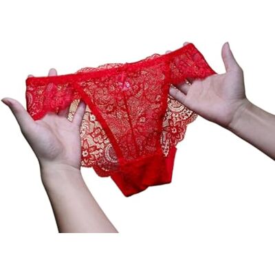 OATTIS Lot de 3 culottes tanga pour femme en dentelle florale transparente Détail de nœud, sous-vêtements sexy et respirants, couleur 1, L 40 à 55 kg OATTIS Lot de 3 culottes tanga pour femme en dentelle florale transparente Détail de nœud, sous-vêtements sexy et respirants, couleur 1, L 40 à 55 kg