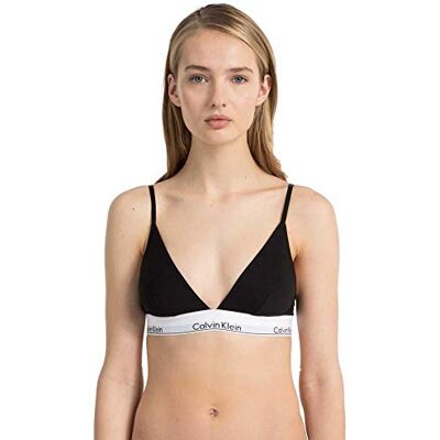 Calvin Klein Moderne driehoekige beha van ondoorzichtig katoen voor dames, zwart (zwart), 30A S Calvin Klein Moderne driehoekige beha van ondoorzichtig katoen voor dames, zwart (zwart), 30A S