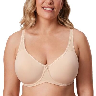 DELIMIRA Dames T-shirt Volledige Dekking Plus Size Naadloze Gewatteerde Beugelbeha Avec Armature, Emboîtant, Sans Couture, Confortable 110D DELIMIRA Dames T-shirt Volledige Dekking Plus Size Naadloze Gewatteerde Beugelbeha Avec Armature, Emboîtant, Sans Couture, Confortable 110D
