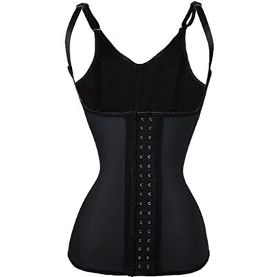 Everbellus Korset voor dames, afslankend, blote borst, dubbele bandjes, latex, shapewear, zwart, 6XL Everbellus Korset voor dames, afslankend, blote borst, dubbele bandjes, latex, shapewear, zwart, 6XL