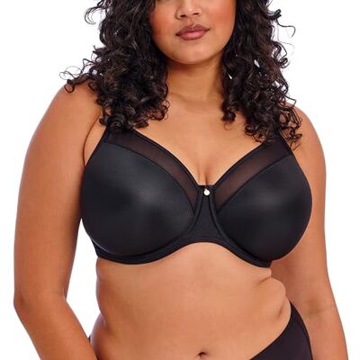 Elomi damesbeha in grote maten, gladde onderdraad, gebogen beha, T-shirt voor dames, zwart. 85J Elomi damesbeha in grote maten, gladde onderdraad, gebogen beha, T-shirt voor dames, zwart. 85J
