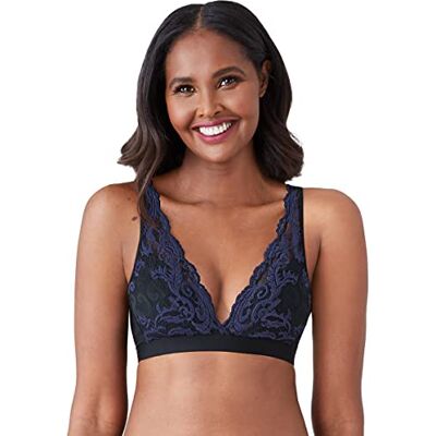 Wacoal Bralette Instant Pictogram Diepe Beha Dames, zwart/eclips, XL XL Wacoal Bralette Instant Pictogram Diepe Beha Dames, zwart/eclips, XL XL