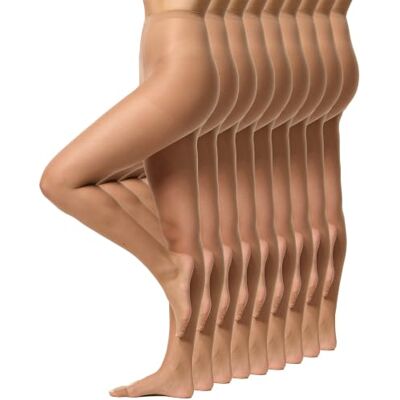 Nur Die 9 stuks 20 denier ondoorzichtige panty met versterkte teen en kousen voor dames, Barnsteen M Nur Die 9 stuks 20 denier ondoorzichtige panty met versterkte teen en kousen voor dames, Barnsteen M