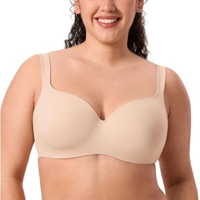 DELIMIRA Damesbeha met beugels, naadloos, gevoerd, Beige, 90C 90C DELIMIRA Damesbeha met beugels, naadloos, gevoerd, Beige, 90C 90C