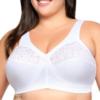 Glamorise Magiclift Beha van katoen, zonder beugel, #1001, volledig bedekkende beha voor dames (1 stuk) Glamorise Magiclift Beha van katoen, zonder beugel, #1001, volledig bedekkende beha voor dames (1 stuk)