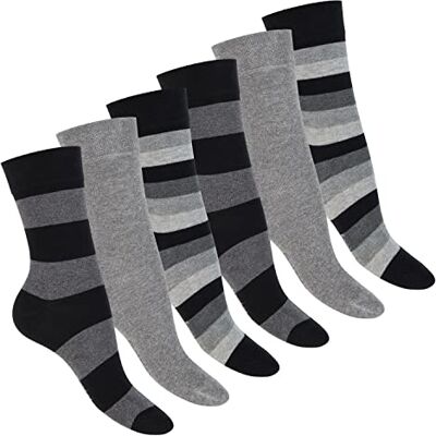 Footstar 6 paar gestreepte sokken voor dames en heren 35-38 Footstar 6 paar gestreepte sokken voor dames en heren 35-38