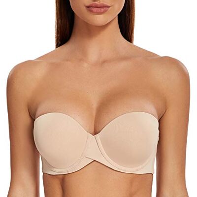 MELENECA Dames push-up met beugels, gevormd, strapless beha 115C MELENECA Dames push-up met beugels, gevormd, strapless beha 115C