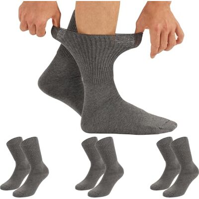 CALZITALY , 3/6 paar sokken zonder elastische rand, medische sokken, uniseks, gemaakt in Italië, 3 paar antraciet 43-46 CALZITALY , 3/6 paar sokken zonder elastische rand, medische sokken, uniseks, gemaakt in Italië, 3 paar antraciet 43-46