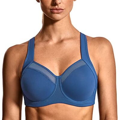 SYROKAN High Impact sportbeha voor dames met beugel en verstelbare bandjes, Nachtblauw. 110C SYROKAN High Impact sportbeha voor dames met beugel en verstelbare bandjes, Nachtblauw. 110C