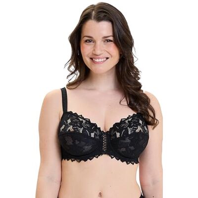 SANS COMPLEXE Dames BH model Arum hemelsblauw 80/95E verstelbare bandjes met beugels ondersteuning volledige ondersteuning damesdessous, zwart, 95E, zwart. 110E SANS COMPLEXE Dames BH model Arum hemelsblauw 80/95E verstelbare bandjes met beugels ondersteuning volledige ondersteuning damesdessous, zwart, 95E, zwart. 110E