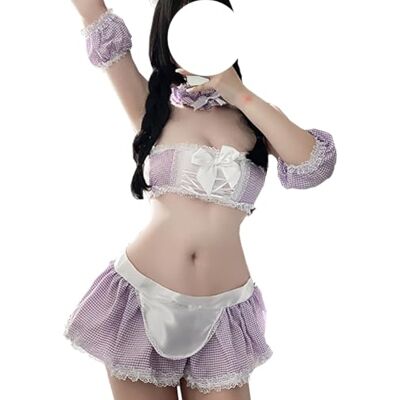SNOMYRS Kawaii Lolita Maid Sexy Anime Cosplay Dienstmeisjesoutfit Kanten Bikini Lingerie Set met BH en Minirok SNOMYRS Kawaii Lolita Maid Sexy Anime Cosplay Dienstmeisjesoutfit Kanten Bikini Lingerie Set met BH en Minirok