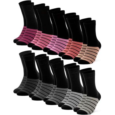 Occulto Kleurrijke damessokken pak van 10 (model: Laura) grijs roze 39-42 39-42 Occulto Kleurrijke damessokken pak van 10 (model: Laura) grijs roze 39-42 39-42