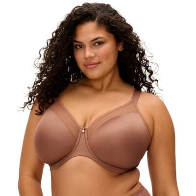 Elomi damesbeha in grote maten, gladde onderdraad, gebogen beha, T-shirt voor dames, Kruidnagel 85J Elomi damesbeha in grote maten, gladde onderdraad, gebogen beha, T-shirt voor dames, Kruidnagel 85J