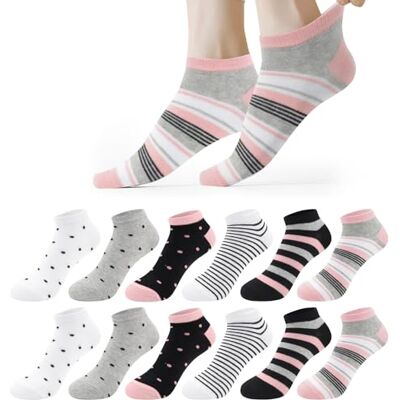 Libella Sportsokken voor dames, katoen, 12 paar, korte sokken, ademend, sokken voor meisjes, voor atletiek, wandelen, hardlopen, maat 35-38/39-42 39-42 Libella Sportsokken voor dames, katoen, 12 paar, korte sokken, ademend, sokken voor meisjes, voor atletiek, wandelen, hardlopen, maat 35-38/39-42 39-42