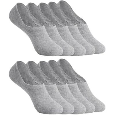 YOUCHAN Sneakersokken voor dames en heren, 10 paar footies, onzichtbare korte No Show sokken, grote siliconen pad, antislip, Grijs, 35-38 EU 35-38 EU YOUCHAN Sneakersokken voor dames en heren, 10 paar footies, onzichtbare korte No Show sokken, grote siliconen pad, antislip, Grijs, 35-38 EU 35-38 EU