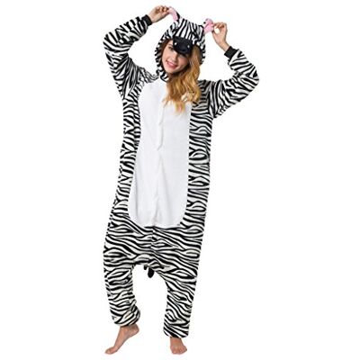Katara 1744 slaappak voor volwassenen, nachtkleding, pyjama, Kigurumi, maat XL, 175 185 cm, zebrapatroon Körpergröße 175-185cm (XL) Katara 1744 slaappak voor volwassenen, nachtkleding, pyjama, Kigurumi, maat XL, 175 185 cm, zebrapatroon Körpergröße 175-185cm (XL)