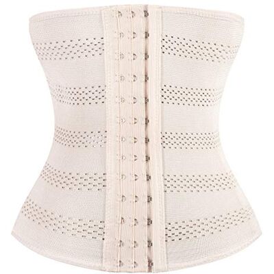 Everbellus Dames Ademend Elastisch Corset Taille Trainer Cincher Riem Shapewear, Beige, L Everbellus Dames Ademend Elastisch Corset Taille Trainer Cincher Riem Shapewear, Beige, L