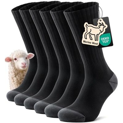 TANSTC Set van 3 paar thermische sokken van merinowol voor dames en heren 35-38 39-42 43-46 47-50 TANSTC Set van 3 paar thermische sokken van merinowol voor dames en heren 35-38 39-42 43-46 47-50