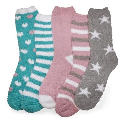 Basic Treasure 5 paar pluizige dikke sokken voor dames, warme pluche wintersokken, kleurenmix 2, 37-41 37-41 Basic Treasure 5 paar pluizige dikke sokken voor dames, warme pluche wintersokken, kleurenmix 2, 37-41 37-41