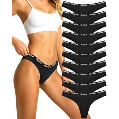 Libella Set van 6 string voor dames, katoen, levendige kleuren, sexy tangas, 3207, 10 zwart, S S Libella Set van 6 string voor dames, katoen, levendige kleuren, sexy tangas, 3207, 10 zwart, S S