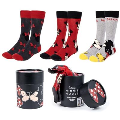 Disney Minnie Mouse 3 paar damessokken, hoogwaardige geschenkverpakking, grappige kleurrijke sokken voor dames en tieners, maat 36-43, Rood 36-43 EU Disney Minnie Mouse 3 paar damessokken, hoogwaardige geschenkverpakking, grappige kleurrijke sokken voor dames en tieners, maat 36-43, Rood 36-43 EU