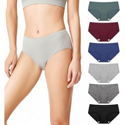 DRESHOW Katoenen damesslips, middelgroot, zacht en ademend, voor dagelijks comfort, 6 stuks, 6 verpakkingen: effen kleur set, S S DRESHOW Katoenen damesslips, middelgroot, zacht en ademend, voor dagelijks comfort, 6 stuks, 6 verpakkingen: effen kleur set, S S
