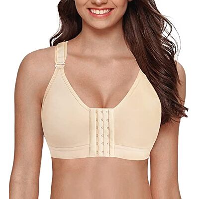 YIANNA Postoperatieve sportbeha voor dames, zonder beugel, sluiting aan de voorkant, racerback, comfortabele bustier na borstoperatie XXL YIANNA Postoperatieve sportbeha voor dames, zonder beugel, sluiting aan de voorkant, racerback, comfortabele bustier na borstoperatie XXL