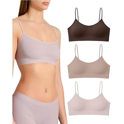 Risalti BH zonder beugel, smalle schouders, 3 stuks, damesbeha zonder beugel van microvezel, elastisch en comfortabel, naadloze beha, lingerie, gemaakt in Italië, Cioccolat natuurlijk poeder, S-M S-M Risalti BH zonder beugel, smalle schouders, 3 stuks, damesbeha zonder beugel van microvezel, elastisch en comfortabel, naadloze beha, lingerie, gemaakt in Italië, Cioccolat natuurlijk poeder, S-M S-M