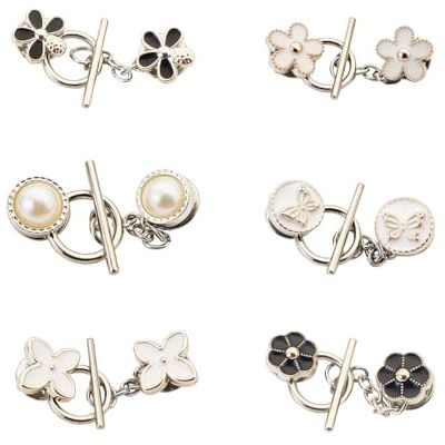 Jiujiutu Set van 6 broches voor dameskleding Kraag Kledingclips Bloemen Kraag Veiligheidsclip Jiujiutu Set van 6 broches voor dameskleding Kraag Kledingclips Bloemen Kraag Veiligheidsclip