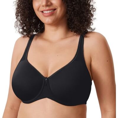 DELIMIRA Dames T-shirt Volledige Dekking Plus Size Naadloze Gewatteerde Beugelbeha Avec Armature, Emboîtant, Sans Couture, Confortable 115F DELIMIRA Dames T-shirt Volledige Dekking Plus Size Naadloze Gewatteerde Beugelbeha Avec Armature, Emboîtant, Sans Couture, Confortable 115F