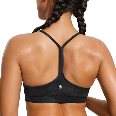 CRZ YOGA lage impact gewatteerde sportbeha voor dames, Y racer rug, spaghettibandjes, yoga, beha, tops, M M CRZ YOGA lage impact gewatteerde sportbeha voor dames, Y racer rug, spaghettibandjes, yoga, beha, tops, M M