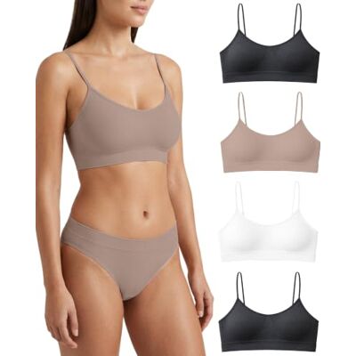 Risalti BH zonder beugel, smalle schouders, 3 stuks, damesbeha zonder beugel van microvezel, elastisch en comfortabel, naadloze beha, lingerie, gemaakt in Italië S-M Risalti BH zonder beugel, smalle schouders, 3 stuks, damesbeha zonder beugel van microvezel, elastisch en comfortabel, naadloze beha, lingerie, gemaakt in Italië S-M