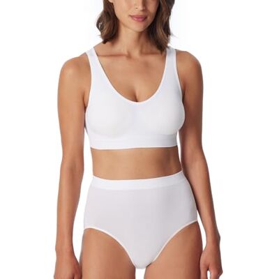 Schiesser Bustier met afneembare pads zonder naden Classic naadloze sportbeha voor dames (1 stuk), Wit 181105, L L Schiesser Bustier met afneembare pads zonder naden Classic naadloze sportbeha voor dames (1 stuk), Wit 181105, L L