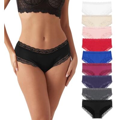 Libella Damesslips en slips van kant en microvezel, 6 stuks 3416, Één 2-2 blauw x 2 wit x 2 roze XL Libella Damesslips en slips van kant en microvezel, 6 stuks 3416, Één 2-2 blauw x 2 wit x 2 roze XL