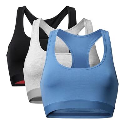 DANISH ENDURANCE Damesbralettes van biologisch katoen, comfortabel, zacht, zonder beugel, 1 of 3 stuks L DANISH ENDURANCE Damesbralettes van biologisch katoen, comfortabel, zacht, zonder beugel, 1 of 3 stuks L
