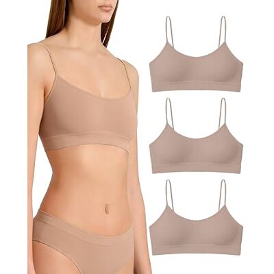Risalti BH zonder beugel, smalle schouders, 3 stuks, damesbeha zonder beugel van microvezel, elastisch en comfortabel, naadloze beha, lingerie, gemaakt in Italië L-XL Risalti BH zonder beugel, smalle schouders, 3 stuks, damesbeha zonder beugel van microvezel, elastisch en comfortabel, naadloze beha, lingerie, gemaakt in Italië L-XL