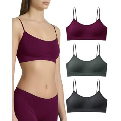 Risalti BH zonder beugel, smalle schouders, 3 stuks, damesbeha zonder beugel van microvezel, elastisch en comfortabel, naadloze beha, lingerie, gemaakt in Italië XXL Risalti BH zonder beugel, smalle schouders, 3 stuks, damesbeha zonder beugel van microvezel, elastisch en comfortabel, naadloze beha, lingerie, gemaakt in Italië XXL
