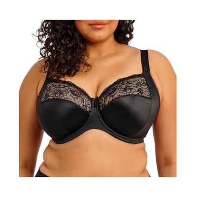 Elomi Morgan Elastische kanten beha met beugel voor dames, hoge dekking, zwart, 90J 90J Elomi Morgan Elastische kanten beha met beugel voor dames, hoge dekking, zwart, 90J 90J