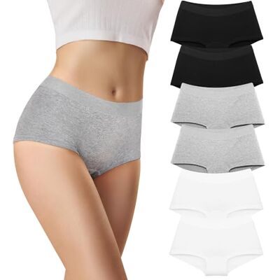 Libella Set van 6 hipsters boxershorts voor dames van katoen met zachte elastische tailleband, 3429, Meerkleurig 2., L L Libella Set van 6 hipsters boxershorts voor dames van katoen met zachte elastische tailleband, 3429, Meerkleurig 2., L L