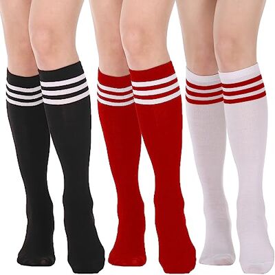 DRESHOW kniekousen, dijbeenkousen, hoge sokken, casual, voor meisjes en vrouwen, 6 paar Eén maat DRESHOW kniekousen, dijbeenkousen, hoge sokken, casual, voor meisjes en vrouwen, 6 paar Eén maat