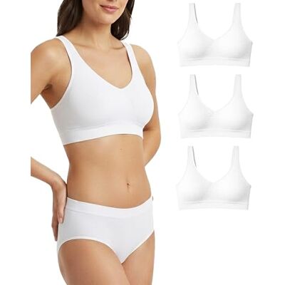 Risalti BH zonder beugel, brede schouders, 3 stuks, damesbeha zonder beugel van microvezel, elastisch en comfortabel, naadloze beha, top lingerie, gemaakt in Italië, Wit Wit Wit Wit Wit Wit, L-XL L-XL Risalti BH zonder beugel, brede schouders, 3 stuks, damesbeha zonder beugel van microvezel, elastisch en comfortabel, naadloze beha, top lingerie, gemaakt in Italië, Wit Wit Wit Wit Wit Wit, L-XL L-XL