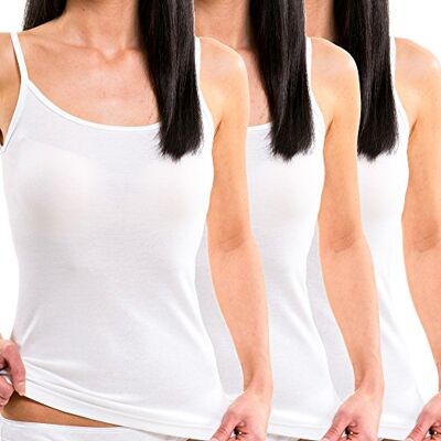 HERMKO 1560 3 stuks tanktops voor dames, 100% biologisch katoen, wit, S S HERMKO 1560 3 stuks tanktops voor dames, 100% biologisch katoen, wit, S S