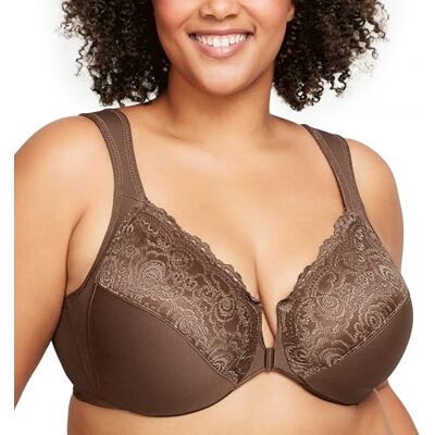 Glamorise Wonderwire beugelsluiting vooraan #1245 damesbeha (1 stuk), Mokka, 125 G 125 G Glamorise Wonderwire beugelsluiting vooraan #1245 damesbeha (1 stuk), Mokka, 125 G 125 G
